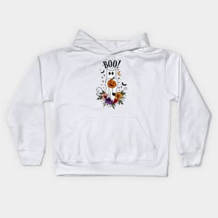 Halloween Cat Ghost Kids Hoodie